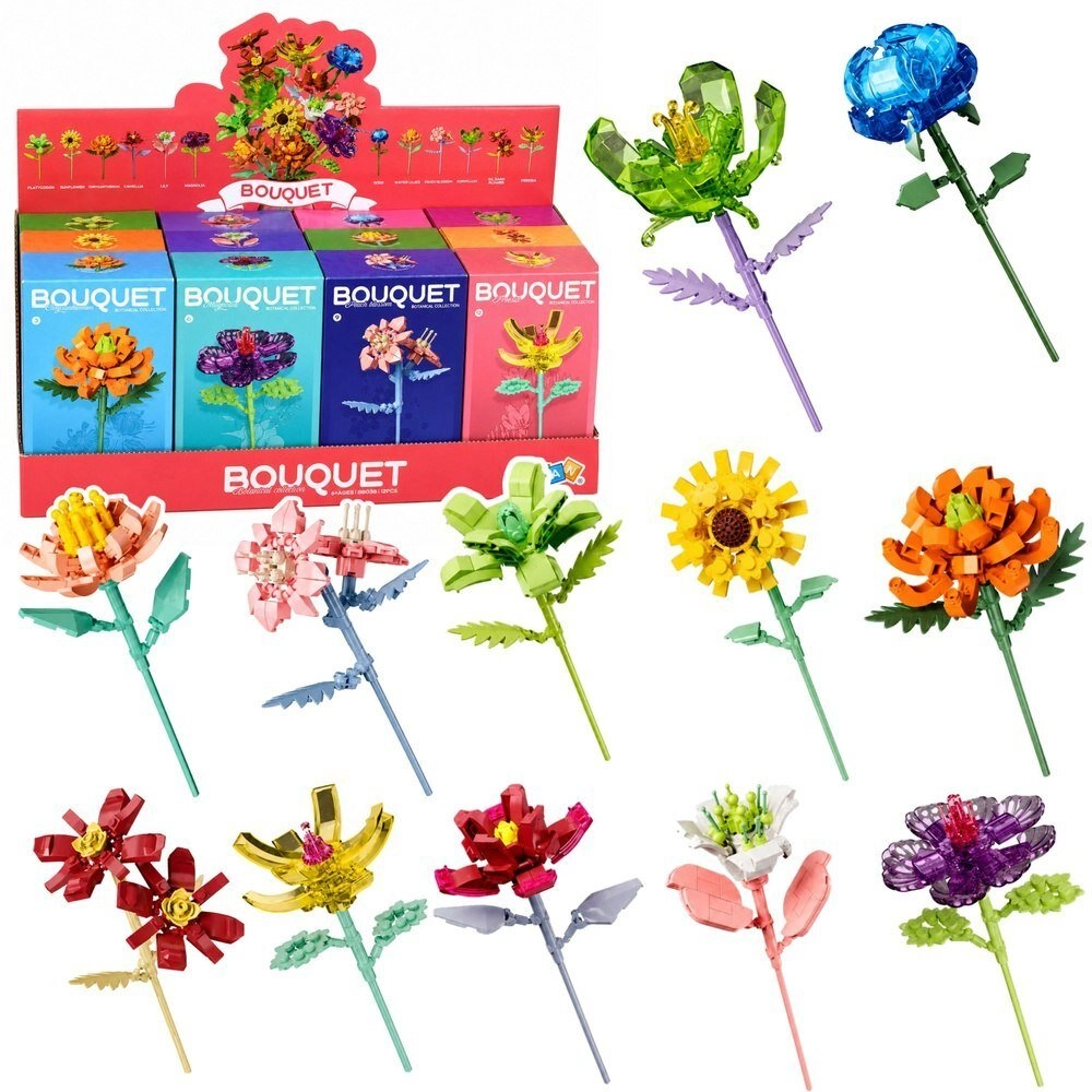 LeanToys Construction Blocks Single Flower With