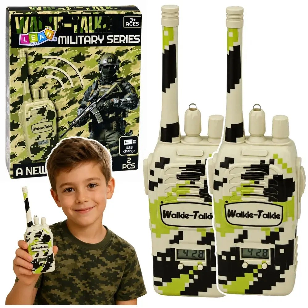 LeanToys Krótkofalówki Walkie Talkie Militarne USB