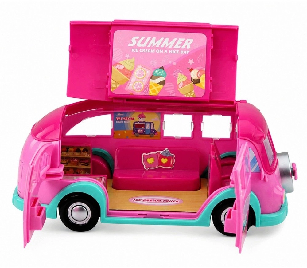 LeanToys Lodziarnia Food Truck Lalka Autko