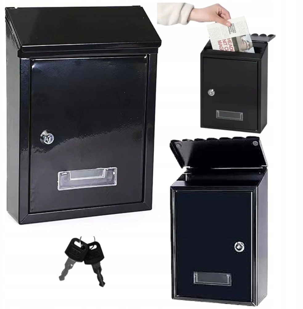 Lean Mailbox for Letters  Black Galvanized