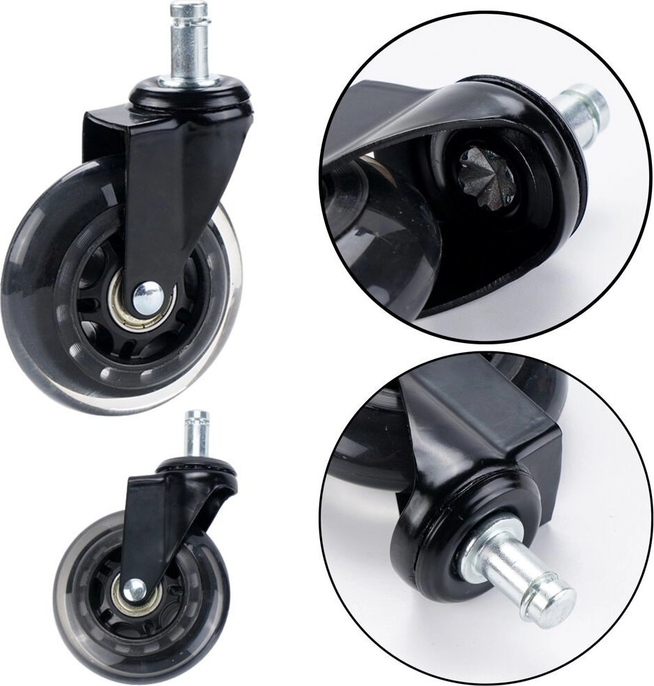 Lean Rubber Chair Wheel Transparent Quiet