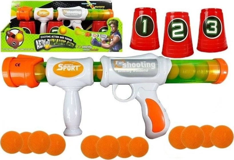 Rifle for soft BBs + cups