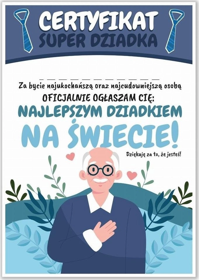 A4 Certificate Super Grandfather````s Day 5