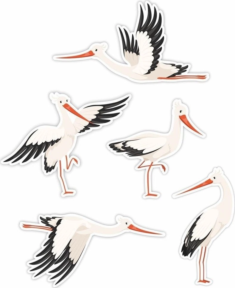 LearnHow Double-sided window decorations - Storks