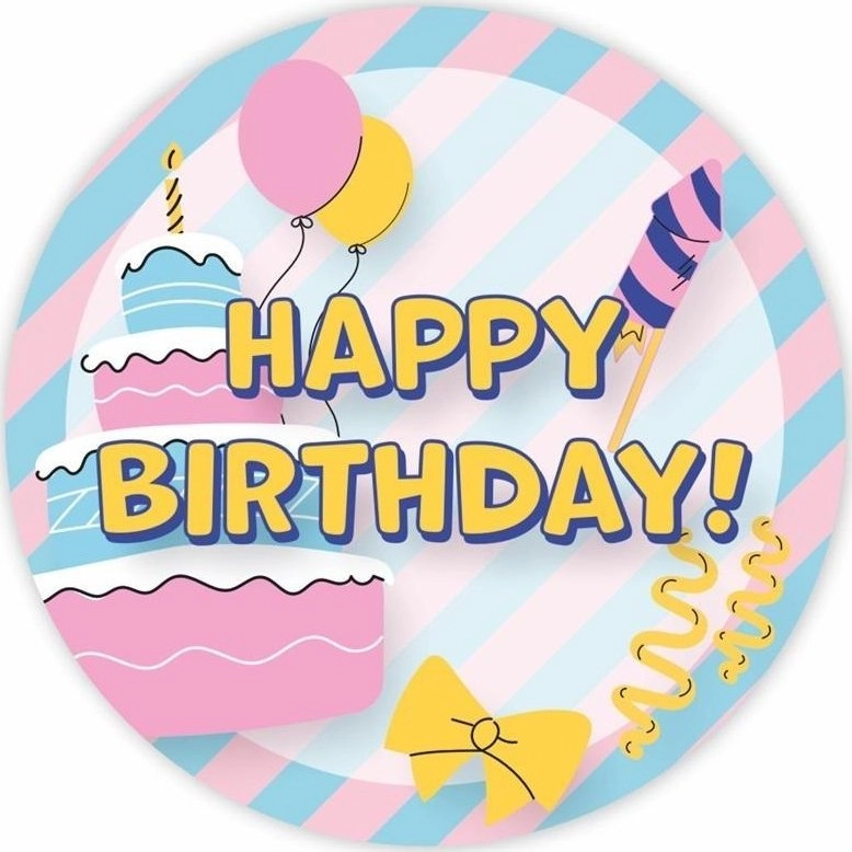 LearnHow Naklejki urodzinowe - Happy Birthday