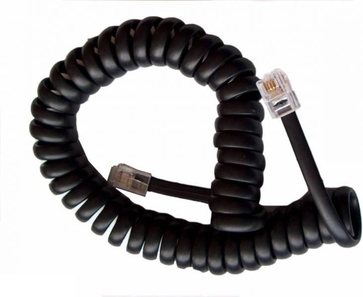 Twisted telephone cable 4m Black (TEL0032A-4
