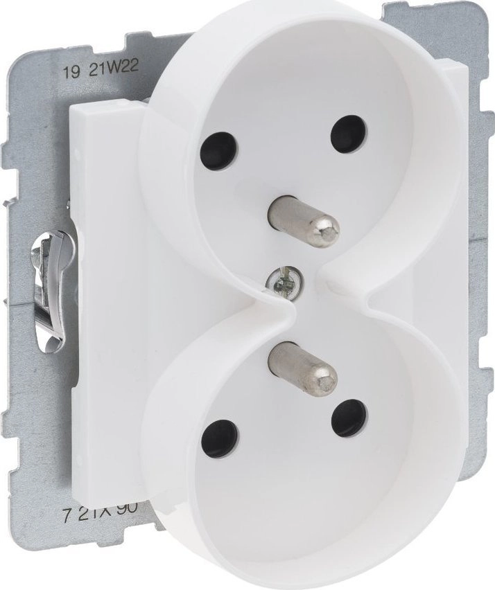 Legrand SUNO Gniazdo podwójne 2x2P+Z aluminium