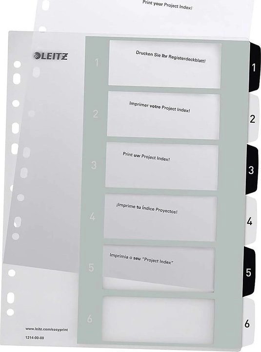Leitz Indices Printable PP A4+ 1-6