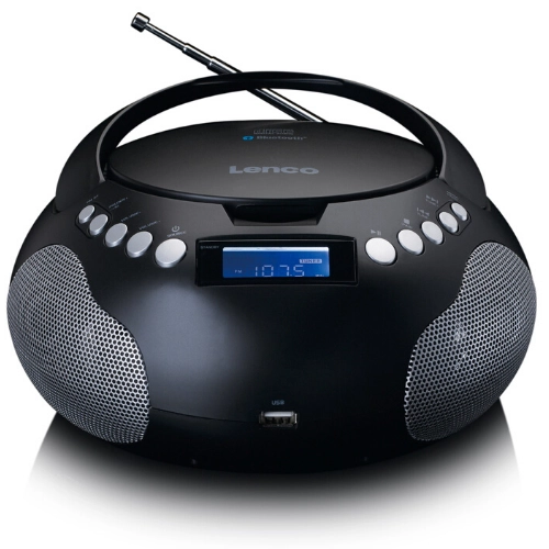 Lenco SCD-331 Portable Analog Black  Silver