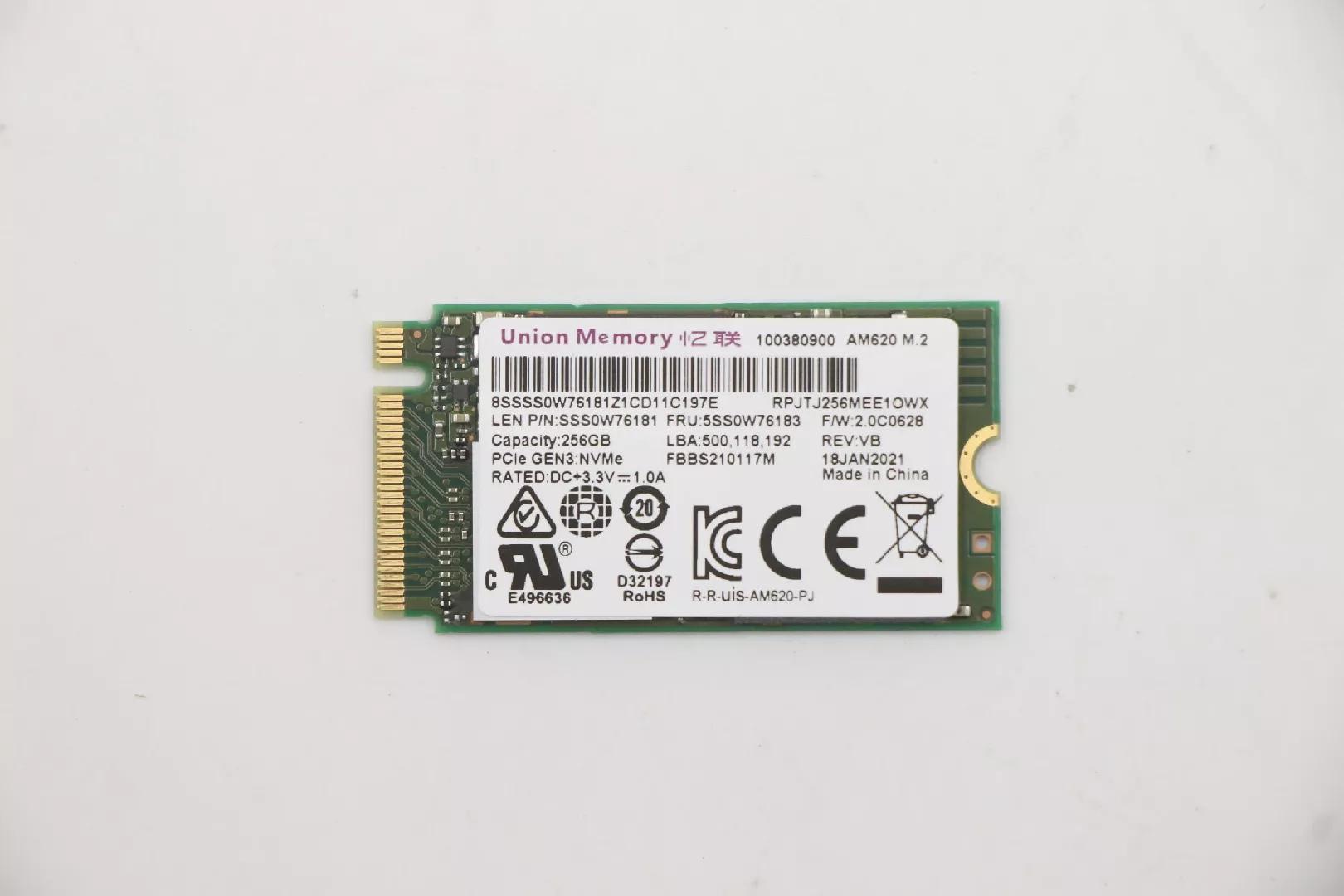 Lenovo 5SS0W76183 SSD diskdzinis 256 GB M.2 PCI Express 3.0 NVMe