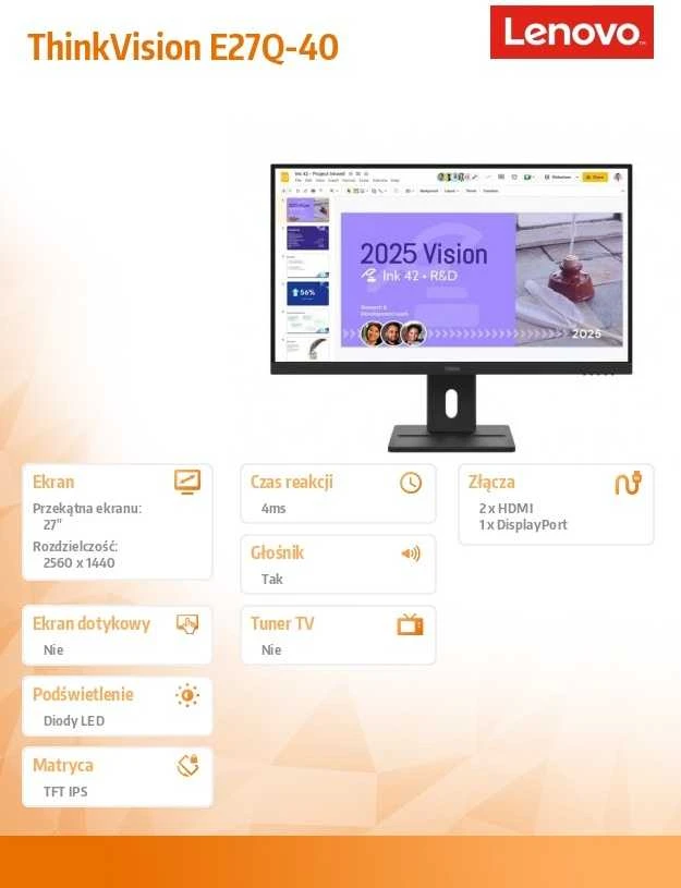 Lenovo ThinkVision E27Q-40 computer monitor 68