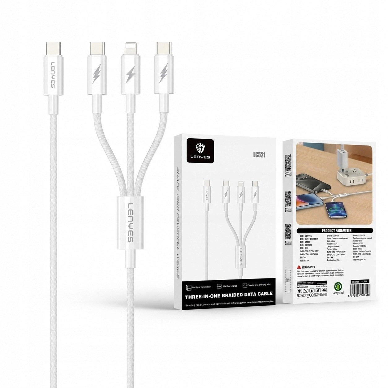 Kabel USB Lenyes LENYES Kabel 3w1