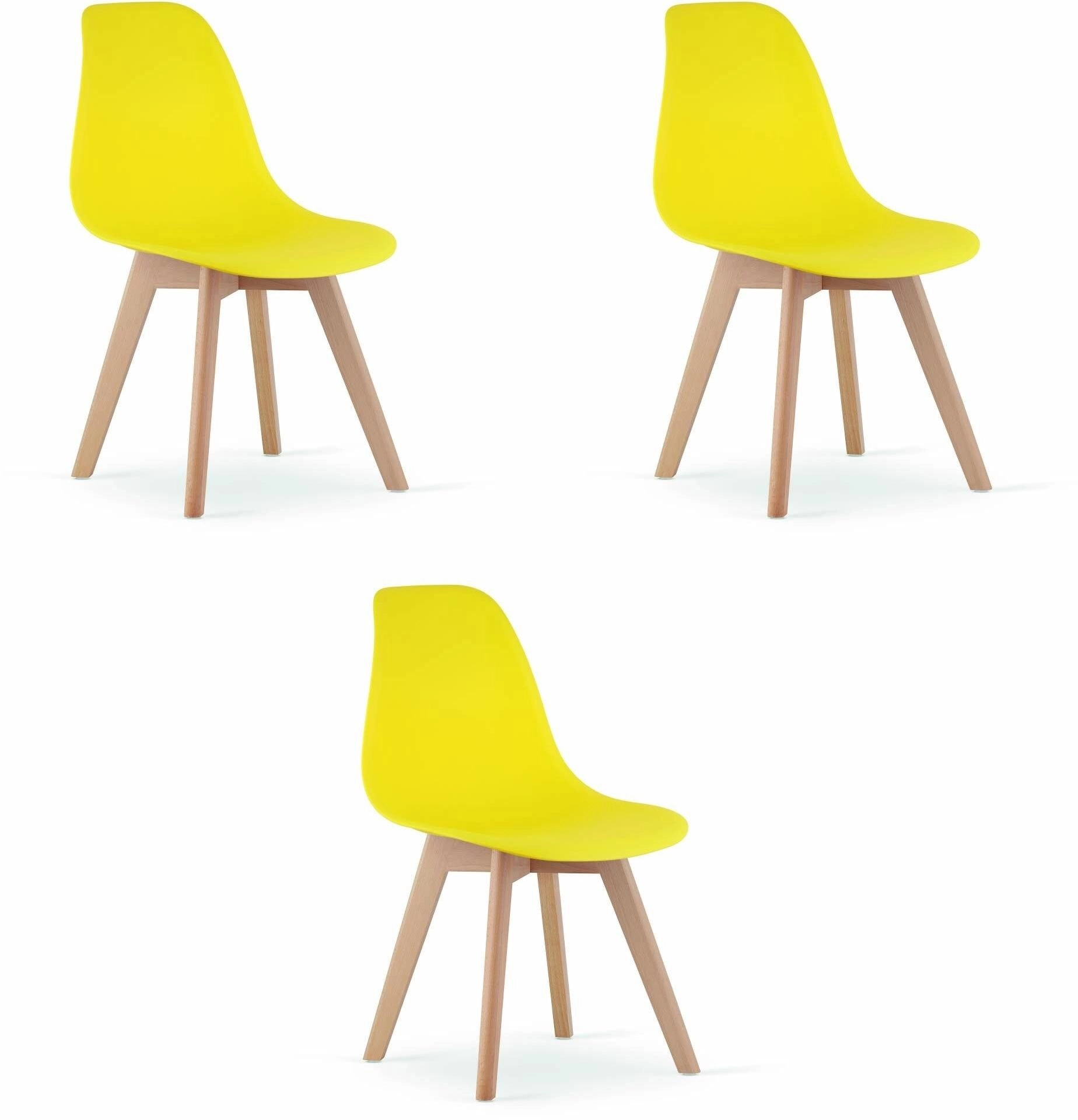 KITO chair yellow / natural legs