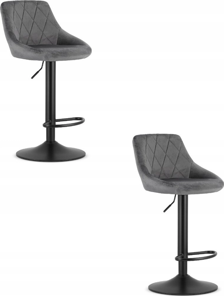 Leobert KAST stool - gray velvet