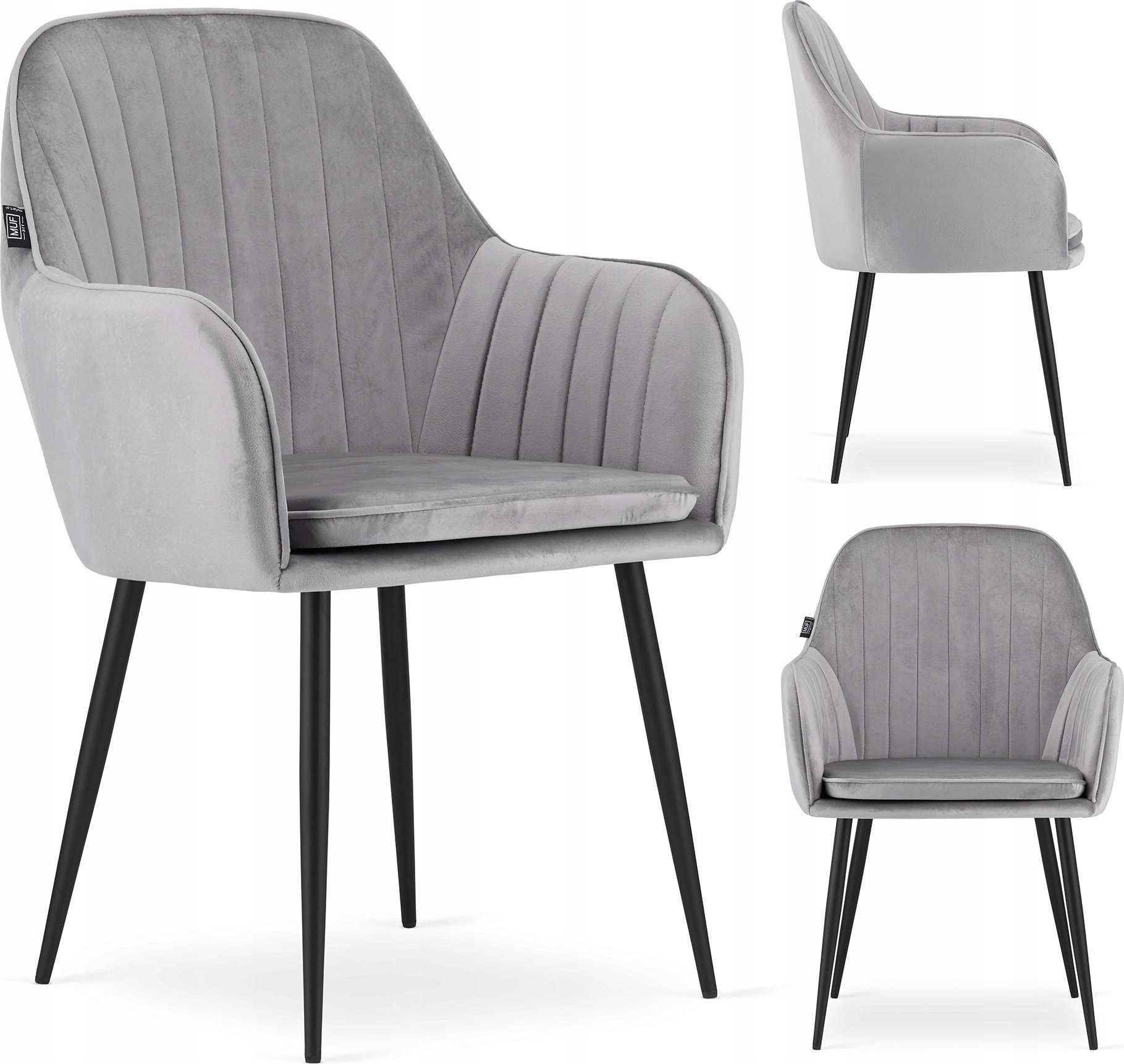 Leobert LUGO chair - silver-gray velvet
