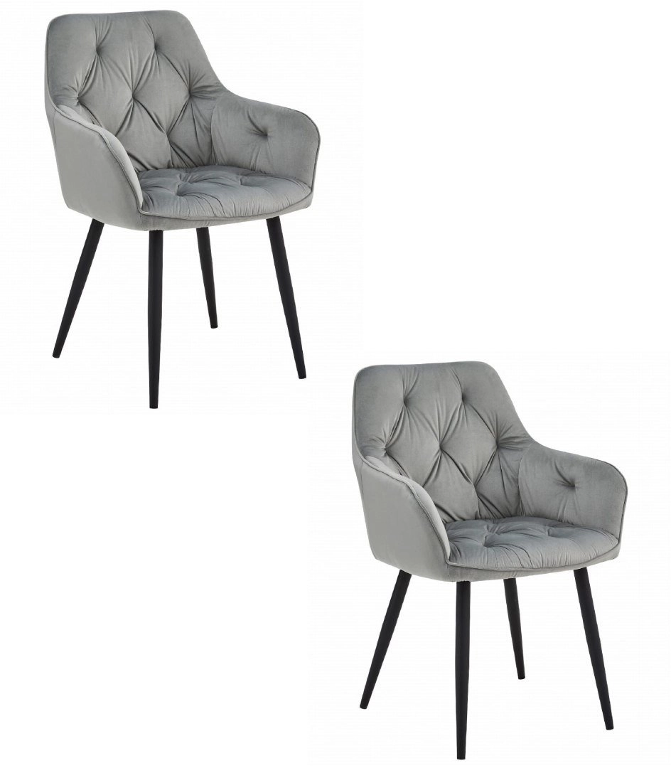YORK chair - silver-gray velvet /