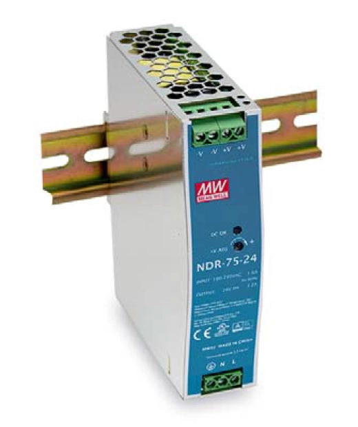 LevelOne 24V līdzstrāvas rūpnieciskais barošanas avots, 75W, DIN-sliede, -20 ~ +70 ℃