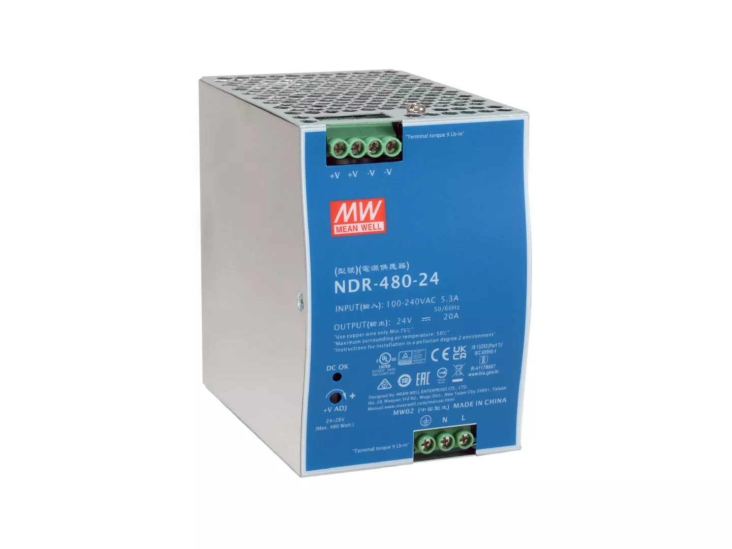 LevelOne POW-2462 barošanas avotu vienība 480 W Zils, Sudrabs