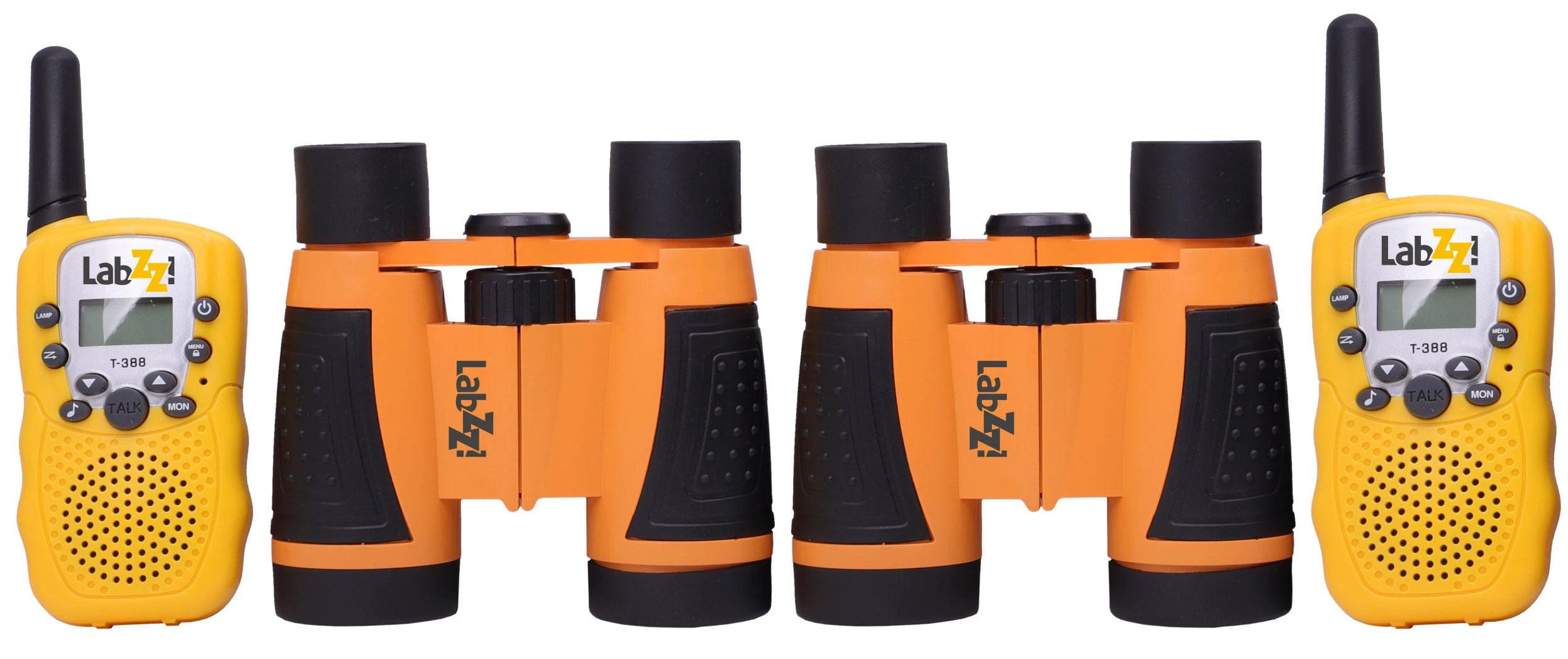 Set of walkie-talkies and binoculars Levenhuk