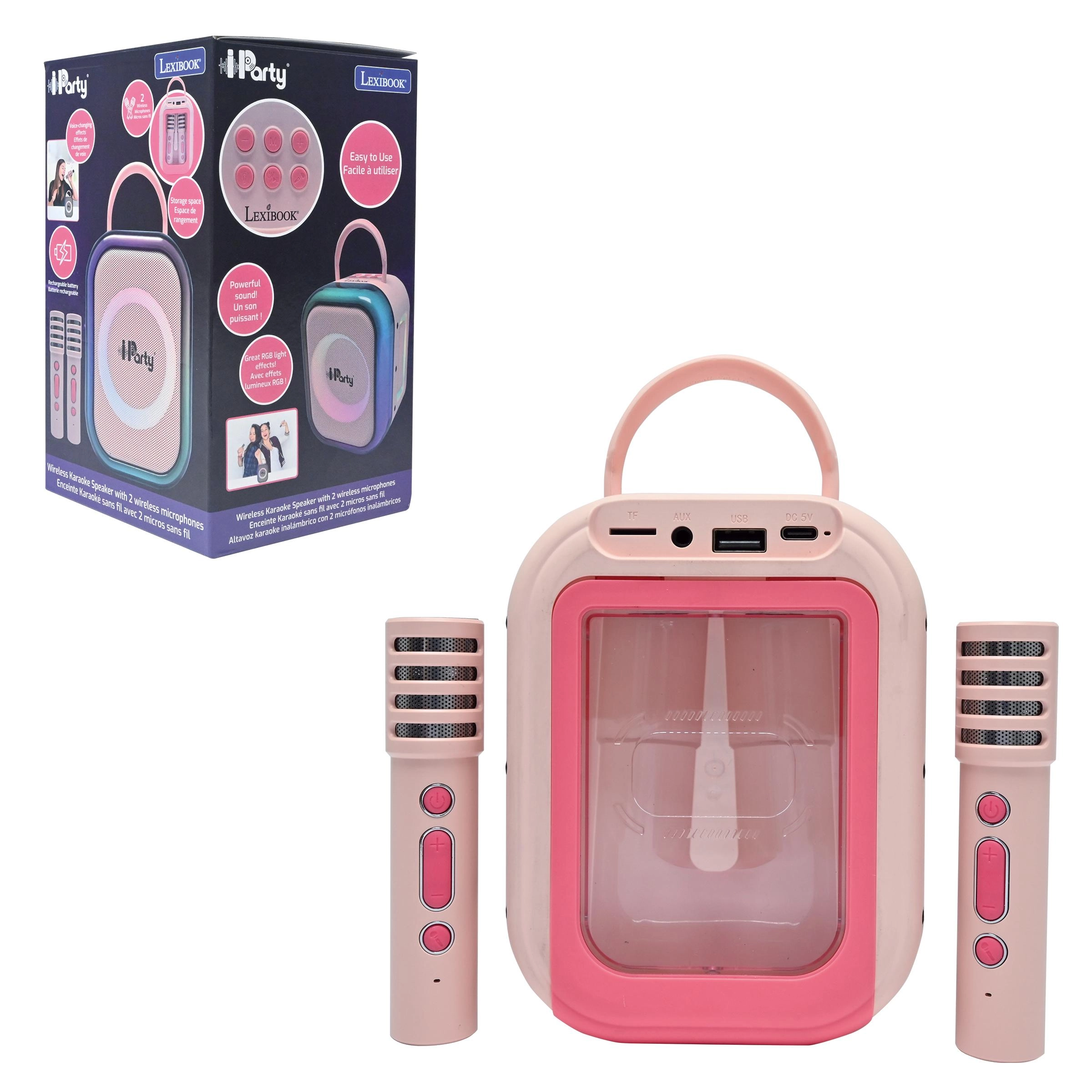 Lexibook - Pink Bluetooth karaoke with