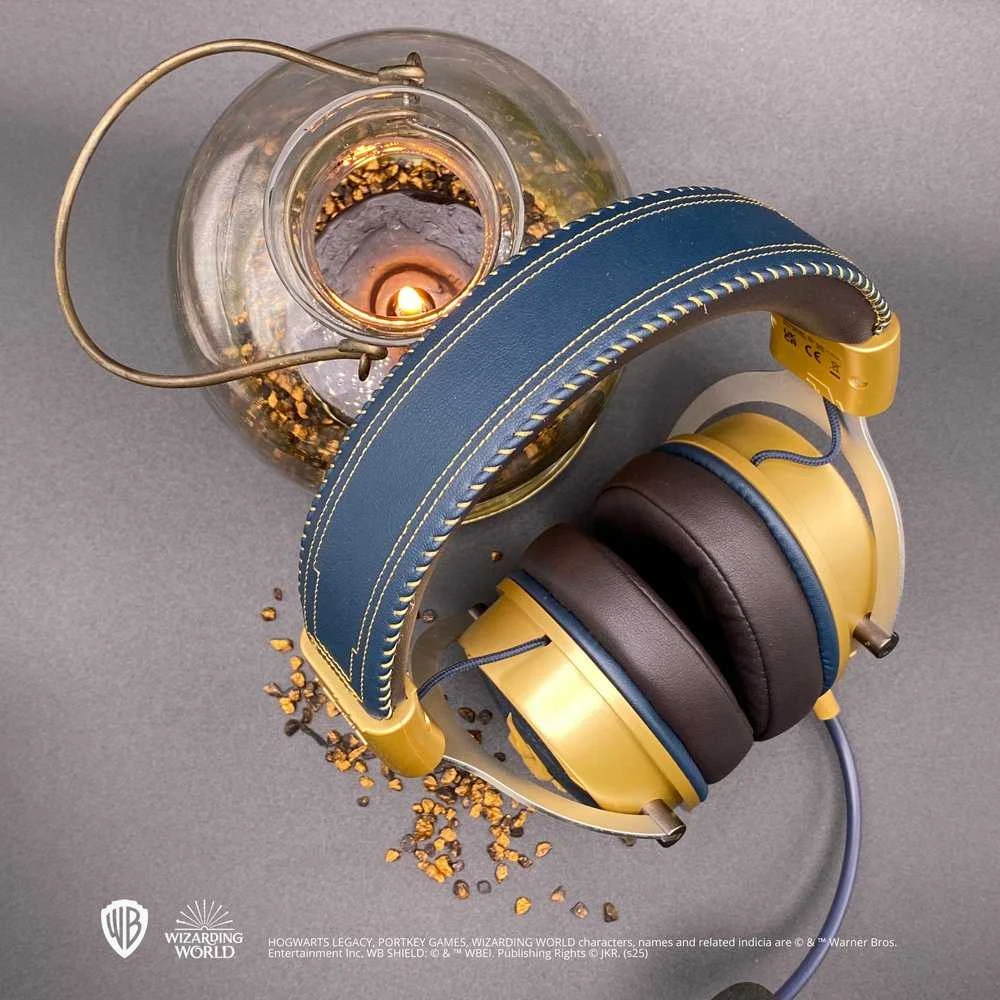Lexip Hogwarts Legacy "Ancient Magic" Austiņas Vadu &amp; Bezvadu Speļu Bluetooth Zils, Zelts