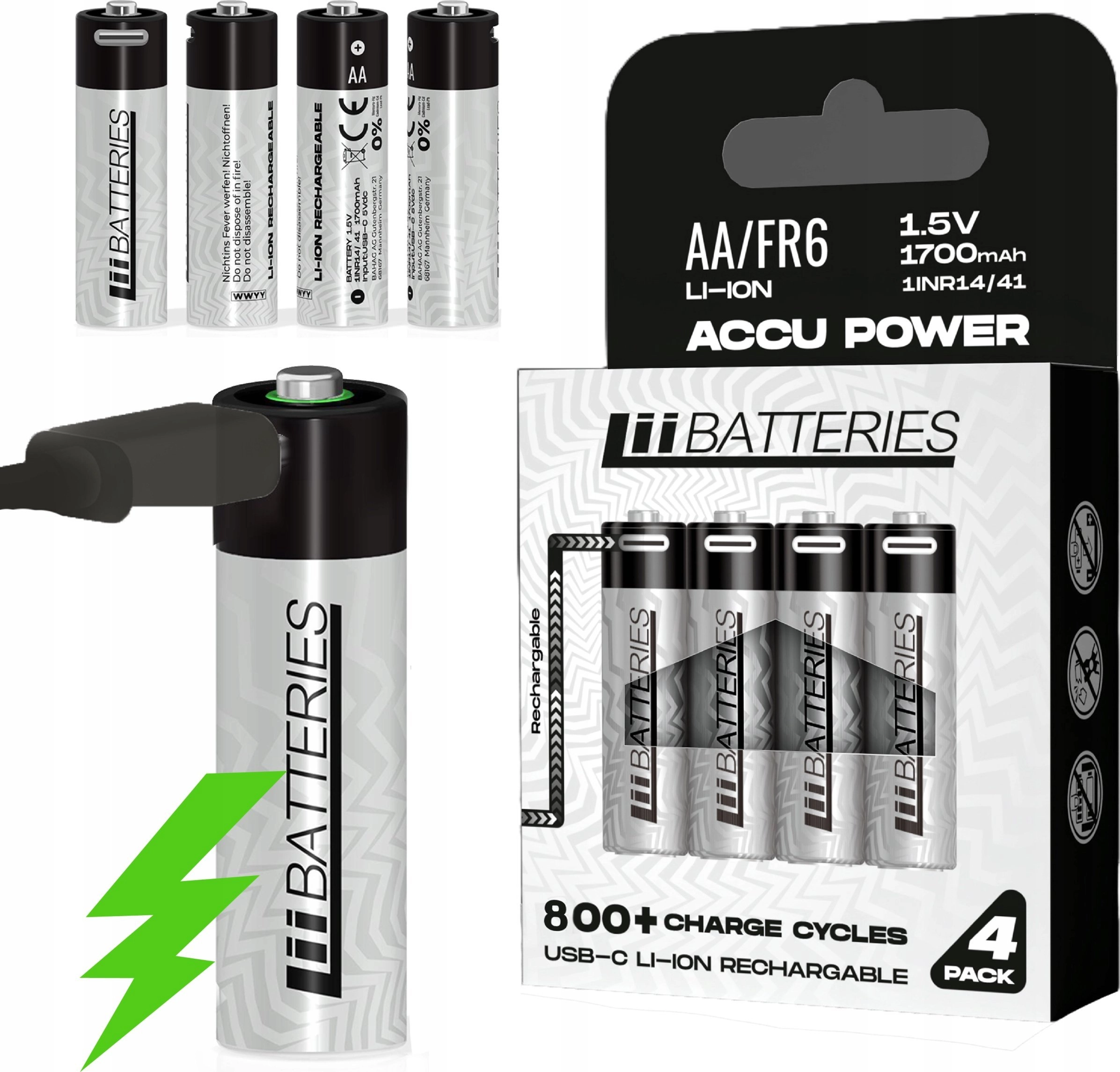 LiiBateries LIIBATTERIES LI-ON BATTERIES TYPE AA