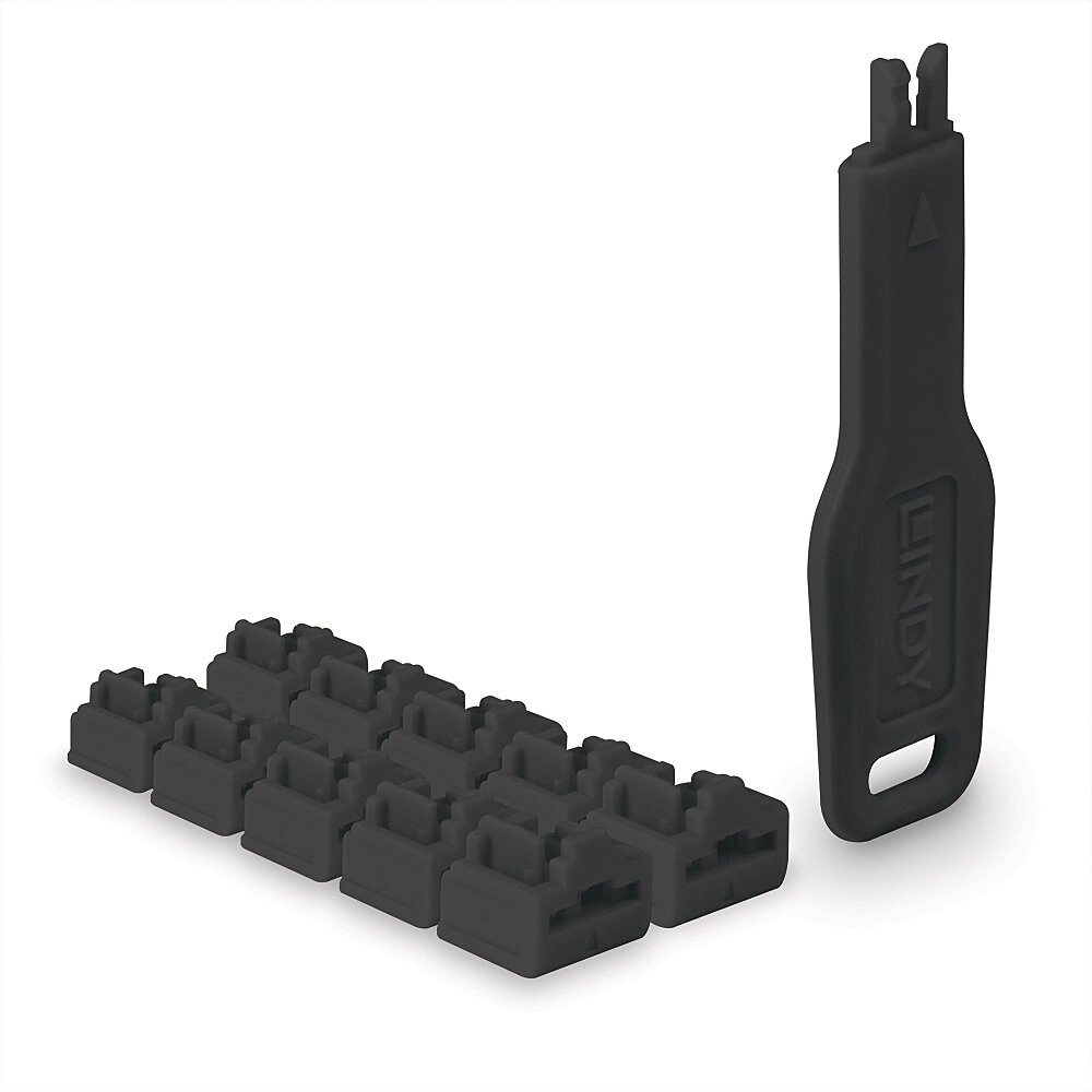 Lindy RJ45 Port Locks Black 10x