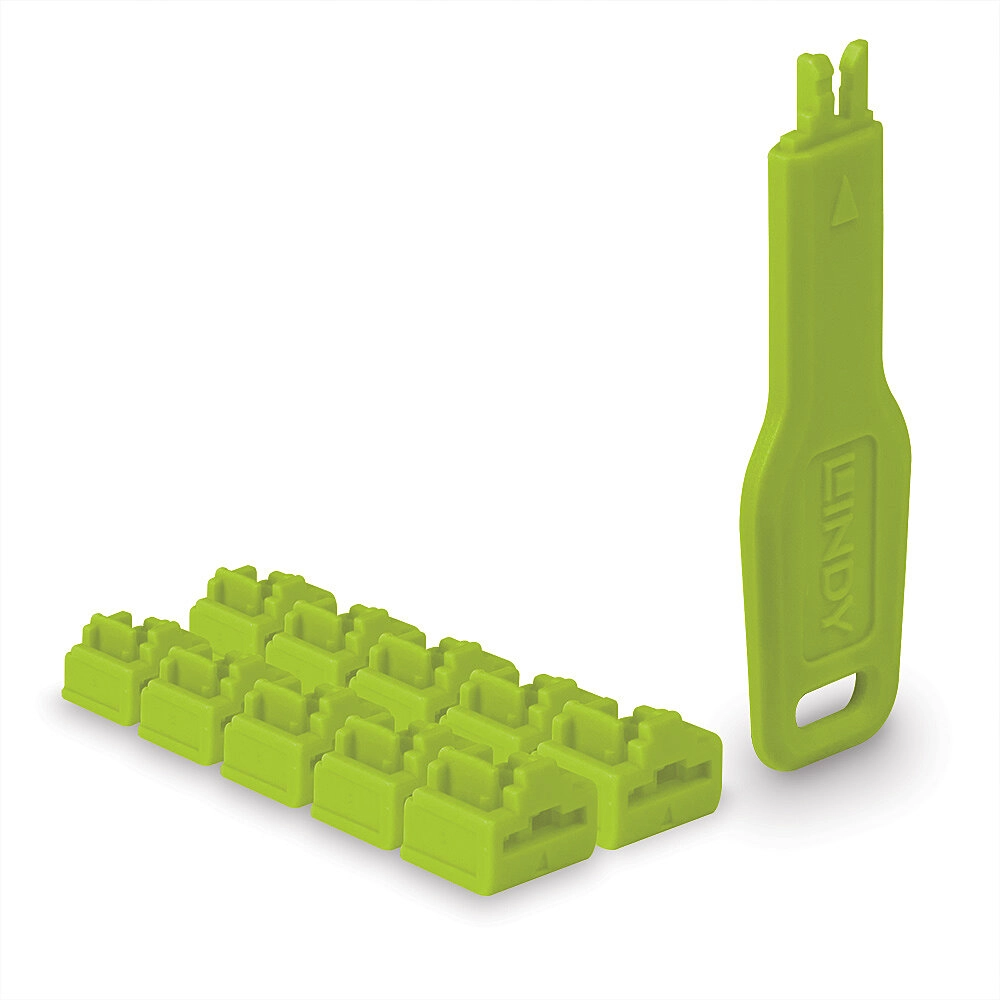 Lindy RJ45 Port Locks Green  10x