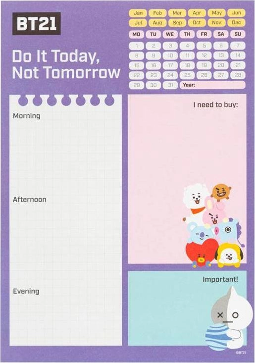 Line Friends BT21 - Daily planner