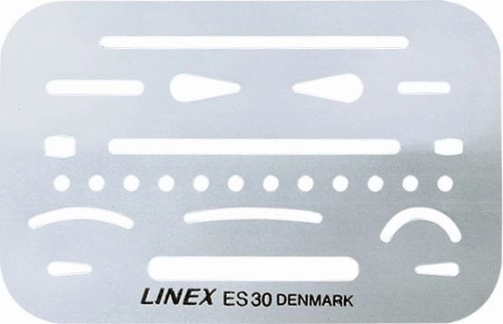 Linex template 26 openings  desk ruler