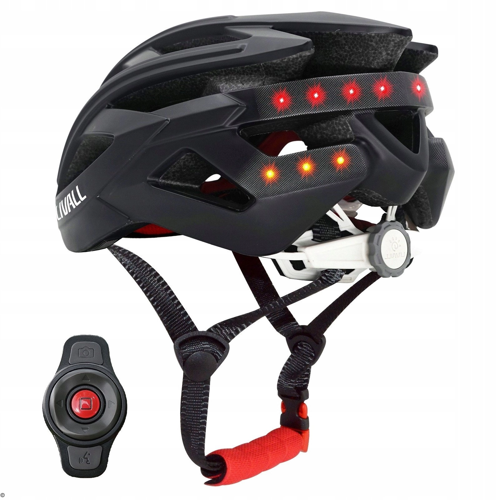 Bluetooth road helmet 55-61cm LED/SOS/Intercom black