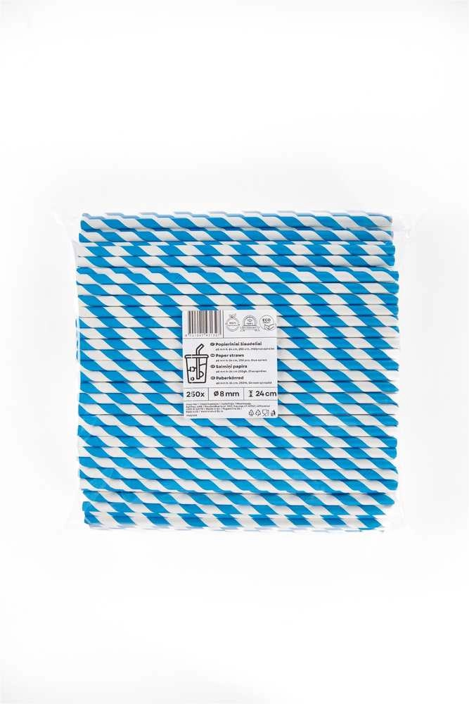 Live Paper Paper straws ZigZag blue/striped