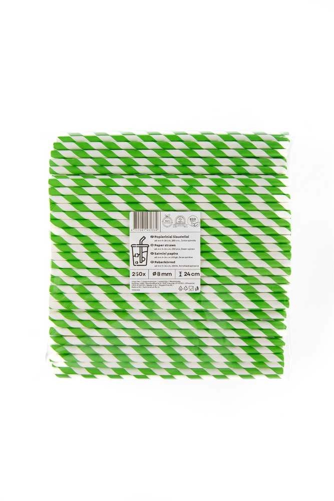 Live Paper Paper straws ZigZag green/striped