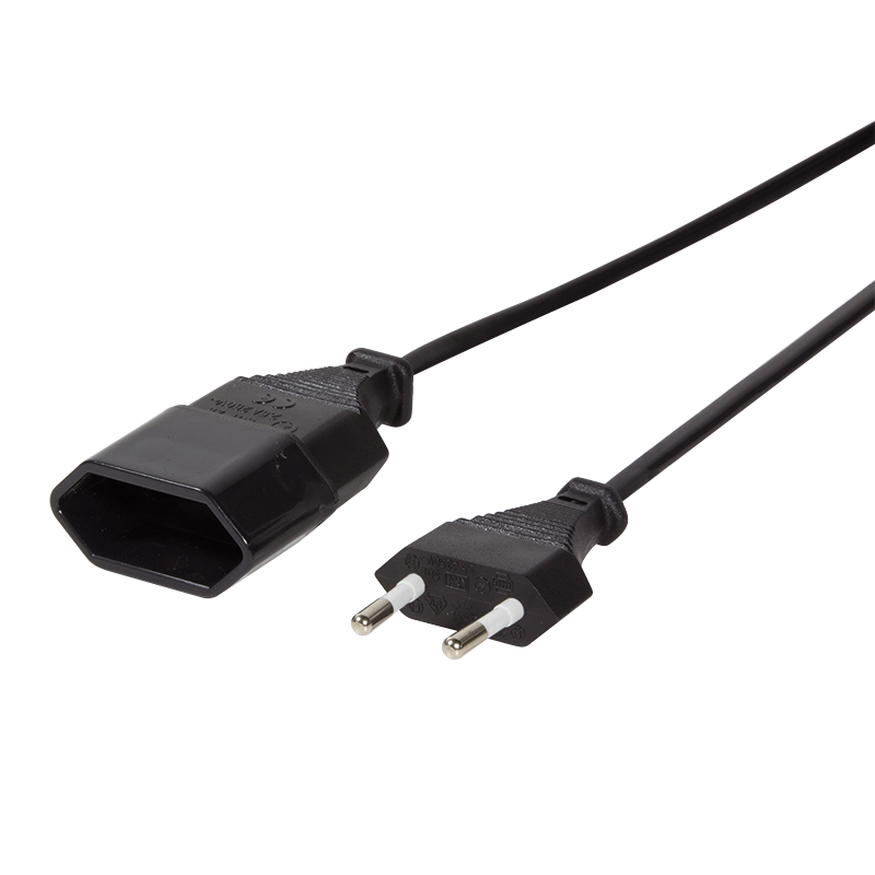 LogiLink 2m 2xCEE 7/16 Black CEE7/16