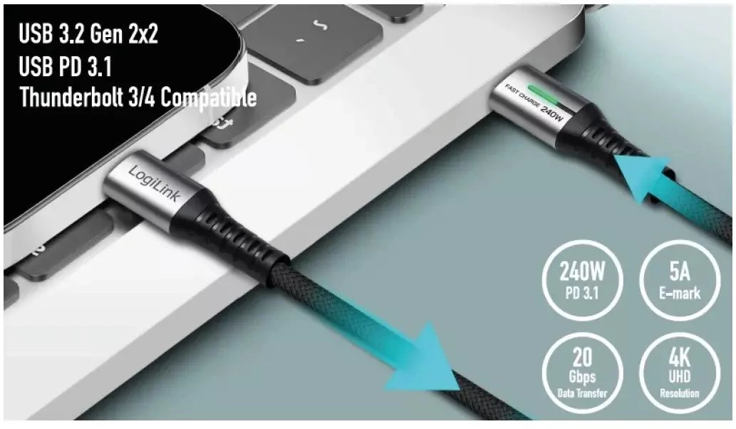 LogiLink USB-C 20 Gb/s 240W 1