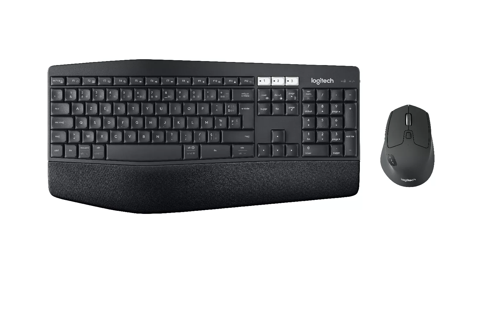 Logitech 920-008225 tastatūra Pele iekļauta Universāls RF bezvadu sakari + Bluetooth AZERTY Beļģijas Melns