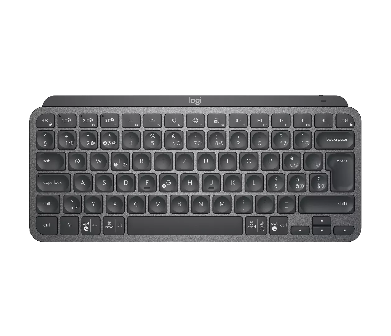 Logitech 920-010485 tastatūra Birojs RF bezvadu sakari + Bluetooth QWERTZ Swiss Grafīts