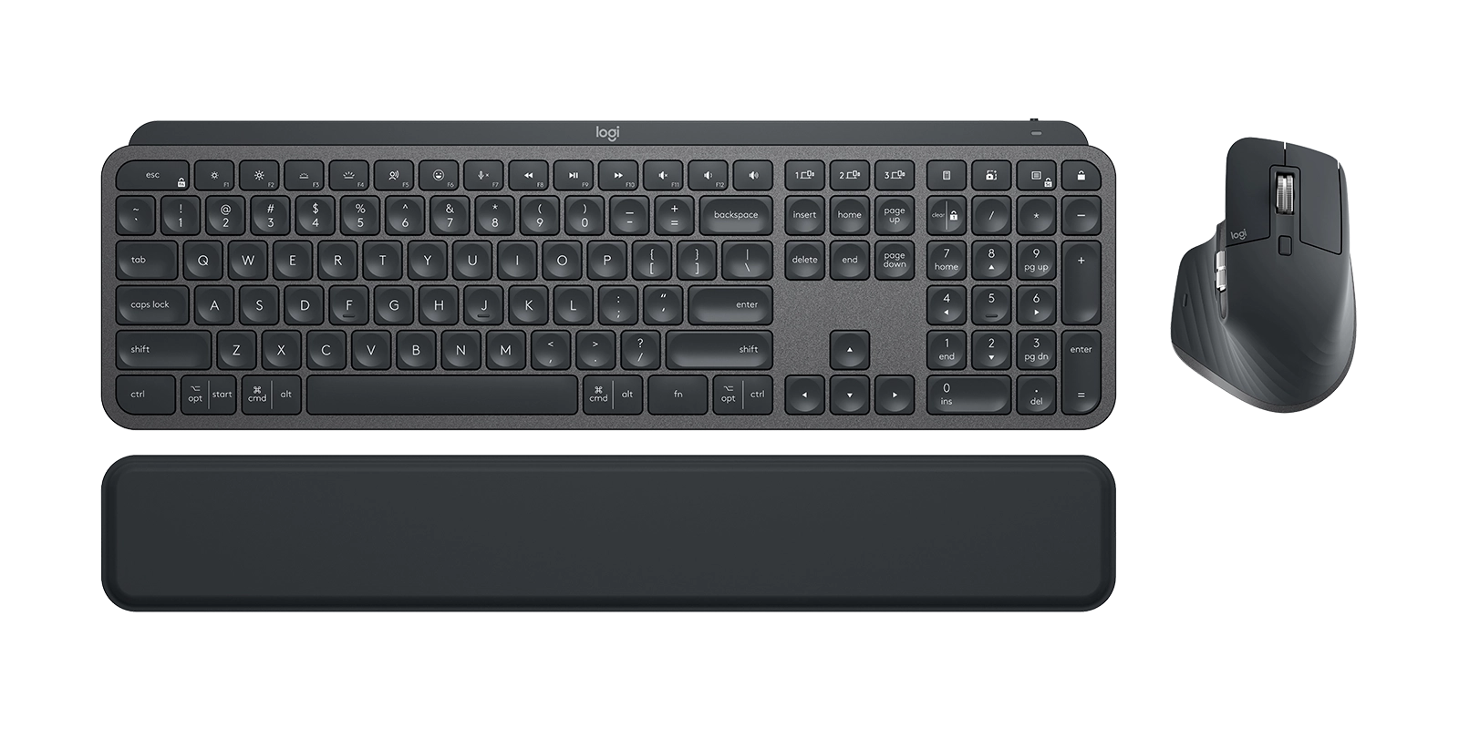 Logitech 920-010932 tastatūra Pele iekļauta Office RF Wireless + Bluetooth QWERTY UK International Graphite
