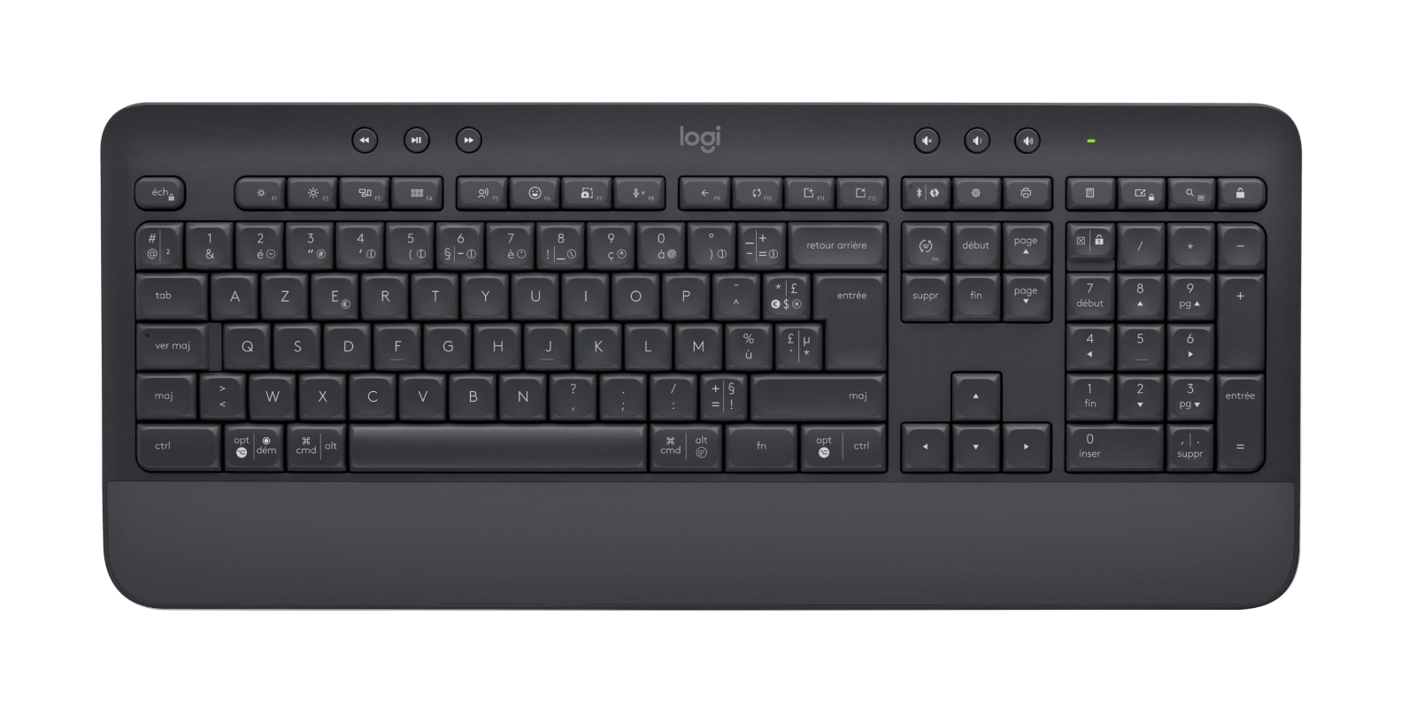 Logitech 920-010995 tastatūra Pele iekļauta Birojs Bluetooth sistēma AZERTY Franču Grafīts