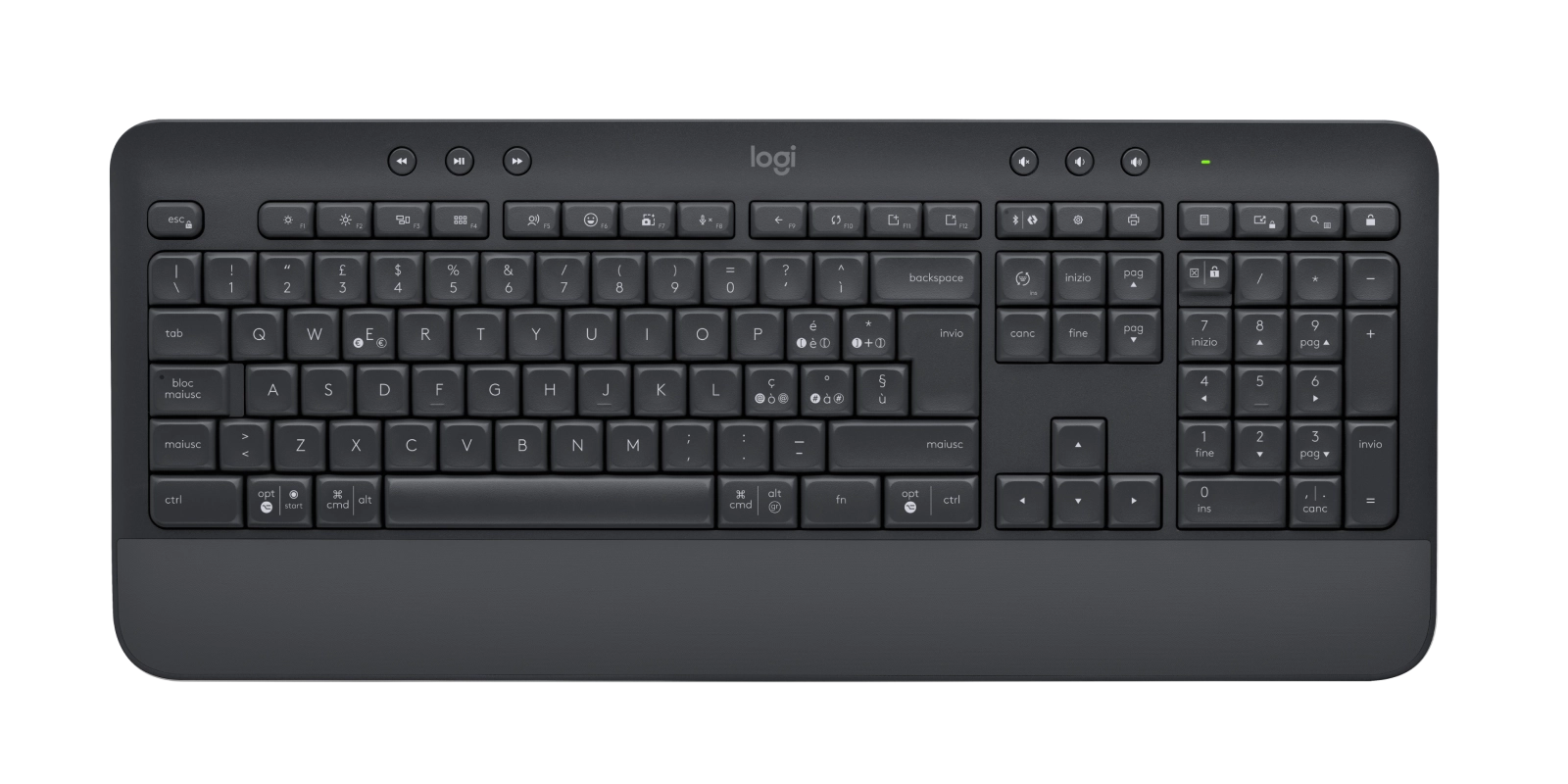 Logitech 920-010996 tastatūra Pele iekļauta Birojs Bluetooth sistēma QWERTY Itāļu Grafīts