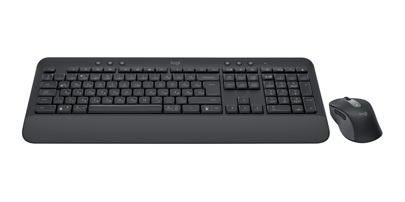 Logitech 920-011008 tastatūra Pele iekļauta Birojs Bluetooth sistēma QWERTZ Ungāru Grafīts