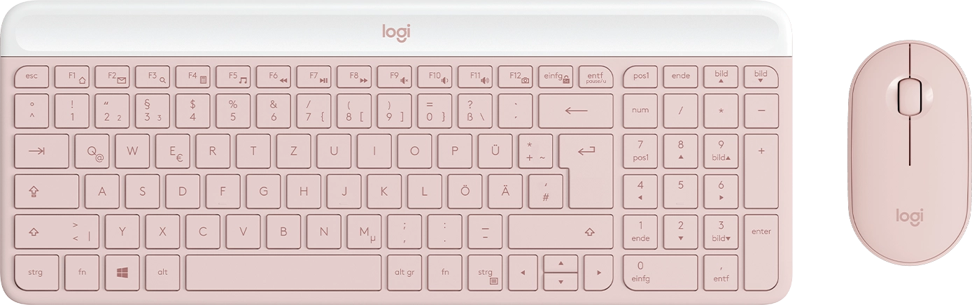 Logitech 920-011314 tastatūra Pele iekļauta Birojs RF Bezvadu QWERTZ Vācu Rozā