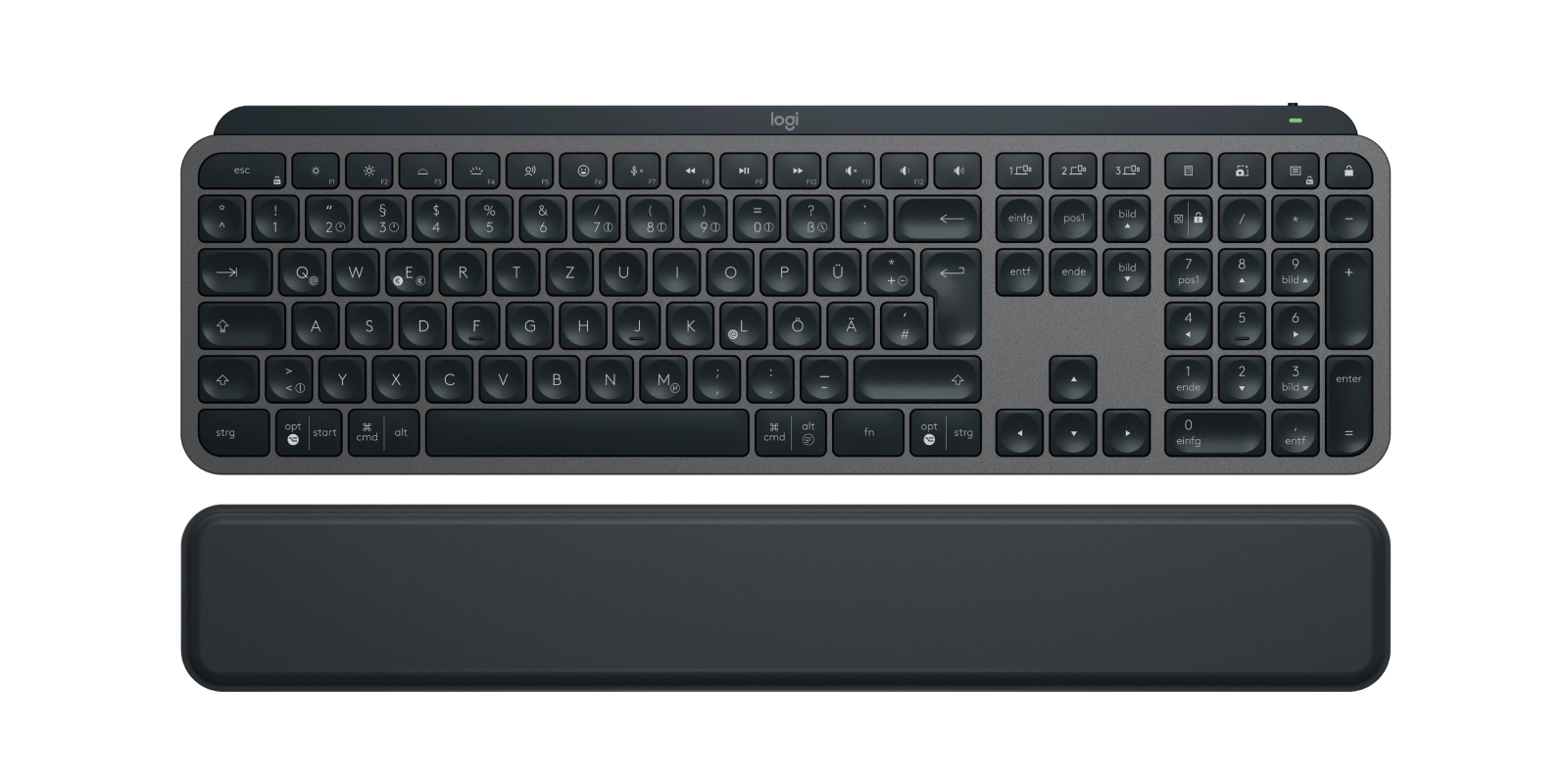 Logitech 920-011567 tastatūra Birojs RF bezvadu sakari + Bluetooth QWERTZ Vācu Grafīts