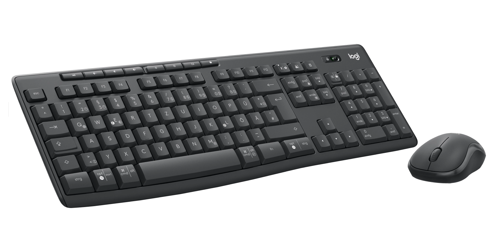 Logitech 920-012065 tastatūra Pele iekļauta Birojs RF bezvadu sakari + Bluetooth QWERTZ Vācu Grafīts