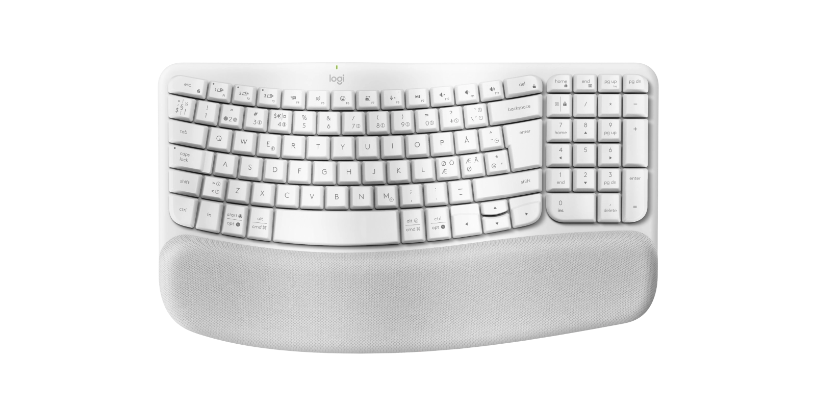 Logitech 920-012299 tastatūra Birojs RF bezvadu sakari + Bluetooth QWERTY Ziemeļvalstu Balts