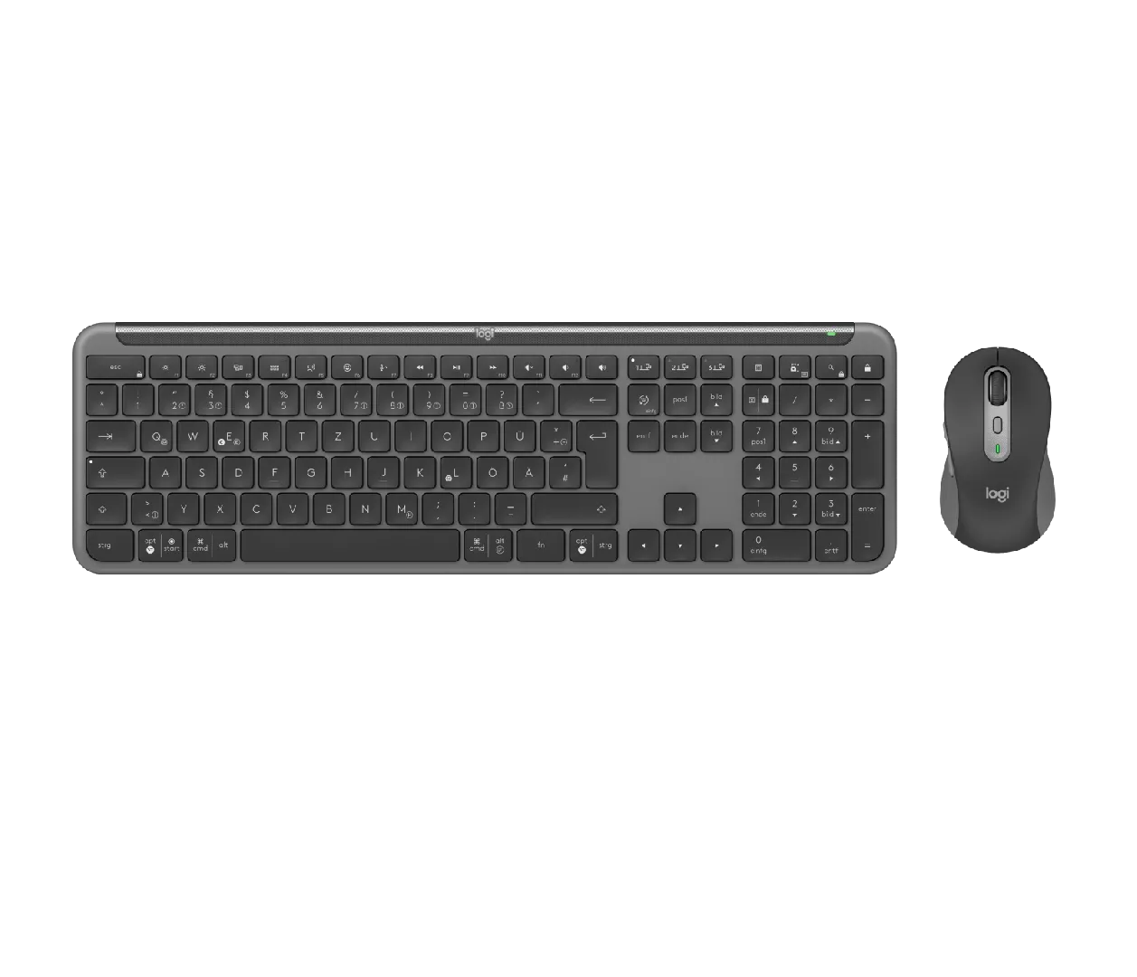 Logitech 920-012483 tastatūra Pele iekļauta Office RF Wireless + Bluetooth QWERTZ vācu grafīts