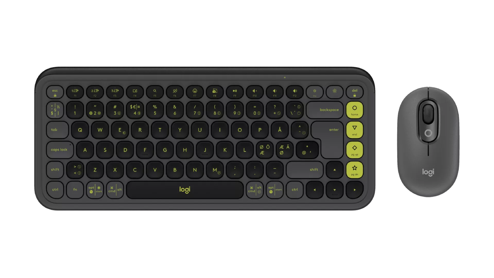 Logitech 920-013266 tastatūra Pele iekļauta Universāls Bluetooth sistēma QZERTY Ziemeļvalstu Grafīts, Zaļš