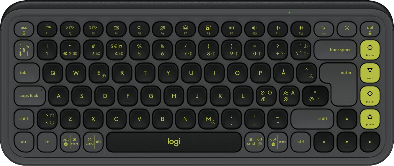 Logitech 920-013273 tastatūra Universāls Bluetooth QWERTY Nordic Graphite, Zaļš