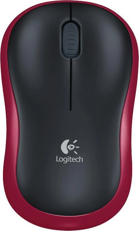 Logitech M185, gray/red - Wireless Optical Mouse