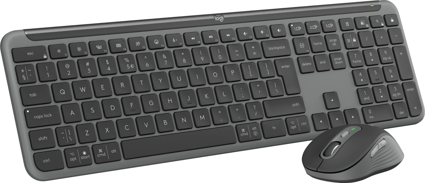 Logitech 920-012505 tastatūra Pele iekļauta Birojs RF bezvadu sakari + Bluetooth AZERTY Franču Grafīts